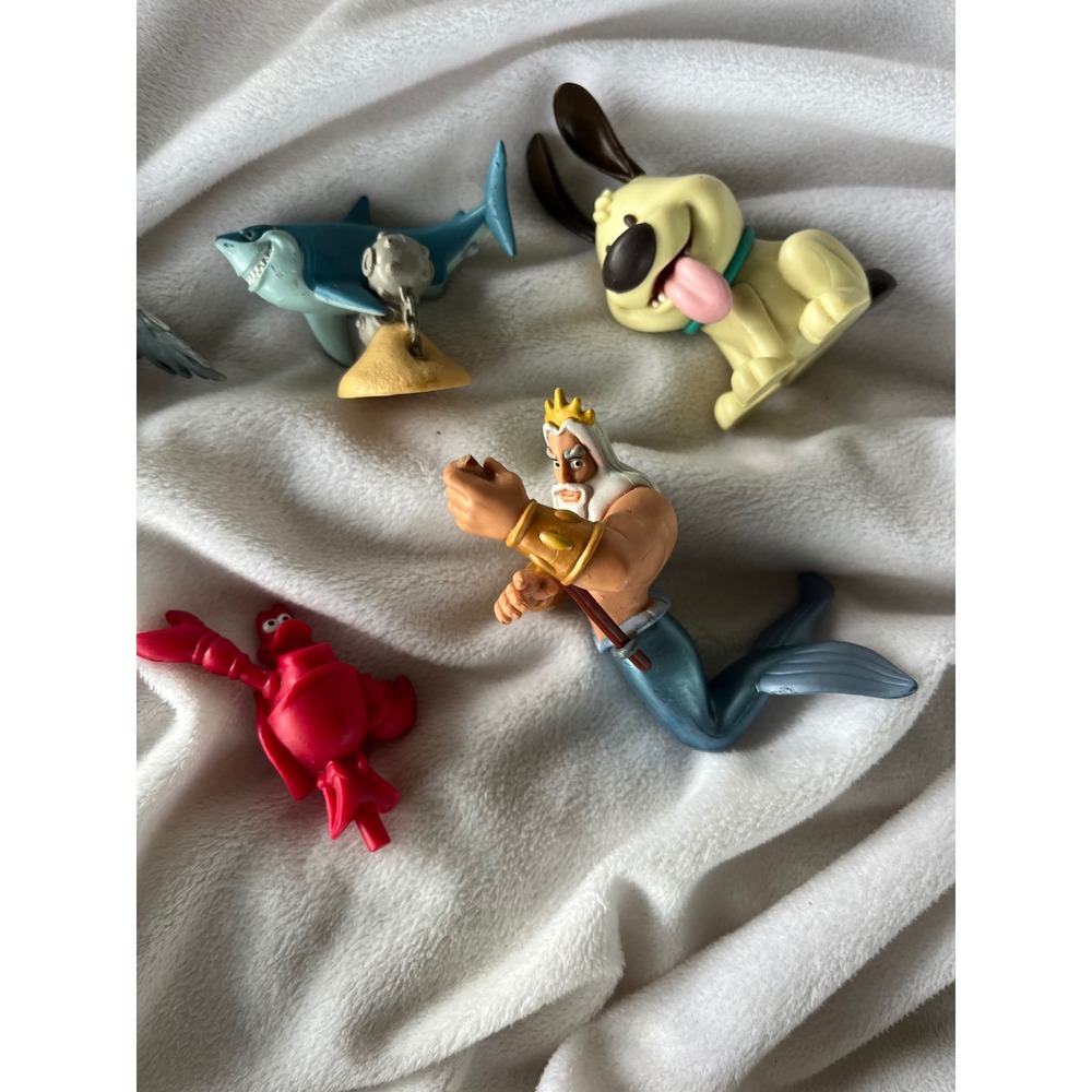 Disney The Little Mermaid Vintage PVC Figures Lot Triton Sebastian Scuttle‎ Max - Picture 6 of 8
